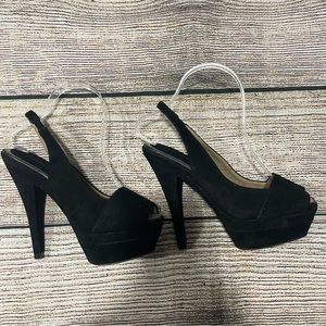 Zara Platform Heel Black Sz 8